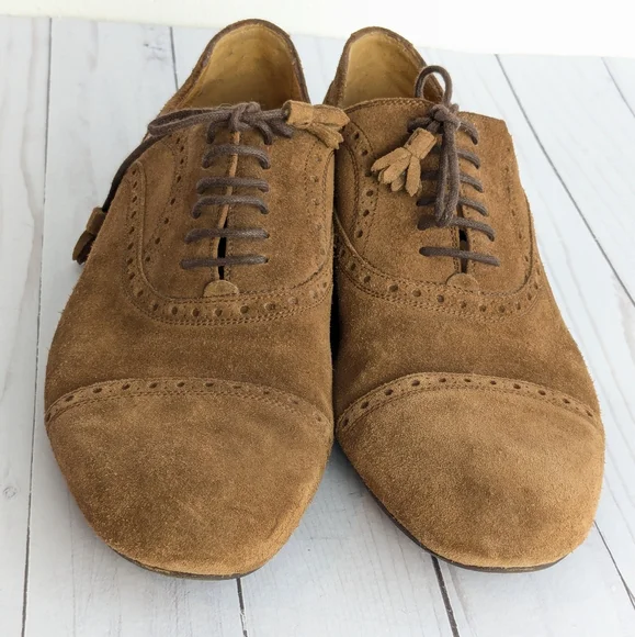 Gucci • Suede Oxford Flats Shoes - Picture 5 of 12